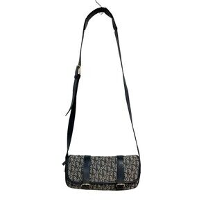 Christian Dior Shoulder Bag Gray Navy Blue